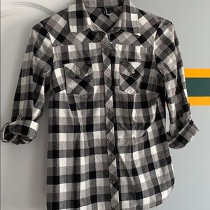 Black and White Gingham Shirt